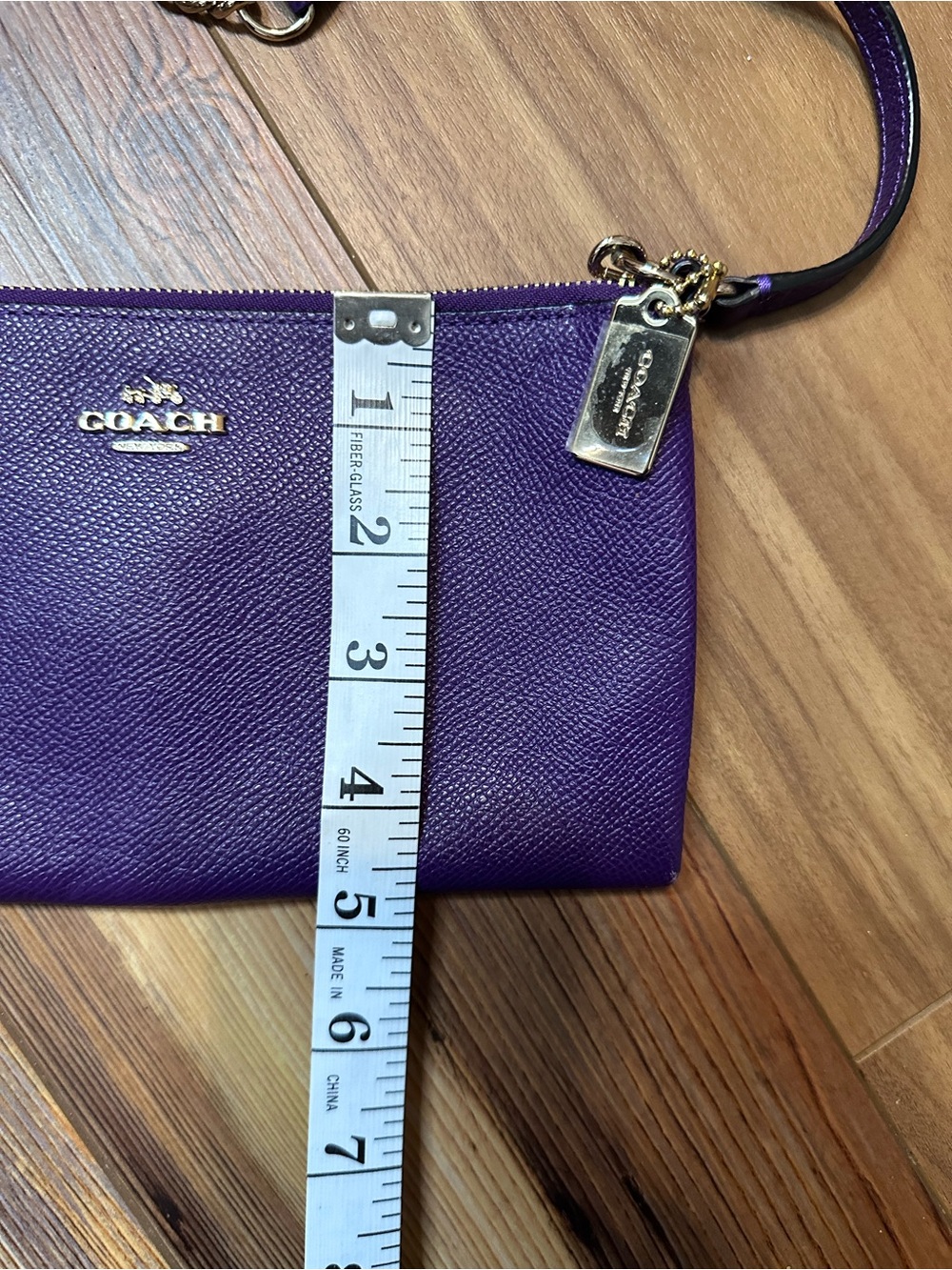 Coach Purple Crossbody Bag with Gold Chain Strap - Picture 5 of 10